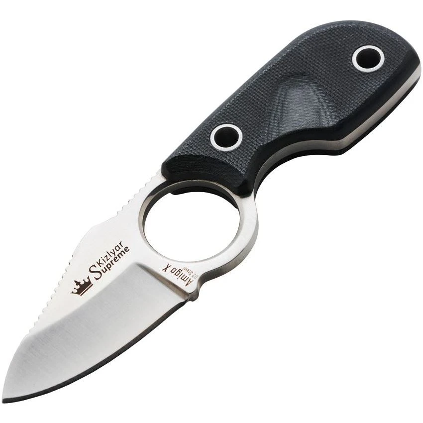 Kizer 0090 Amigo X Neck Fixed Satin Finish Blade Knife with Black G-10 Handles Kizer 0090 Amigo X Neck Fixed Satin Finish Blade Knife With Black G-10 Handles -Blade HQ Store 190377 190406