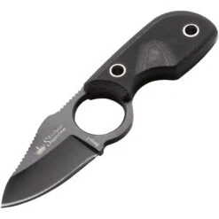 Kizer 0089 Amigo X Neck Fixed Black Tini Finish Blade Knife With Black G-10 Handles