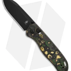 Kizer Azo Drop Bear Clutch Lock Knife Green Gold Fat Carbon (3" Black) Ki3619A1