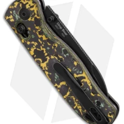 Kizer Azo Drop Bear Clutch Lock Knife Green Gold Fat Carbon (3" Black) Ki3619A1 -Blade HQ Store Kizer Azo Drop Bear Clutch Lock Knife Fatcarbon 3in Black BHQ 176928 td side