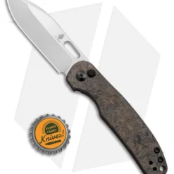 Kizer Azo Hic-cup Button Lock Knife Fat Carbon (3.1" Stonewash) V3606A1 -Blade HQ Store Kizer Azo Hic Cup Button Lock Fat Carbon Black Brown SW BHQ 176927 jr bottlecap