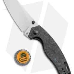 Kizer Azo Towser K Liner Lock Knife Black FatCarbon (3.5" Satin ELMAX) 6 Kizer Azo Towser K Liner Lock Knife Black FatCarbon (3.5" Satin ELMAX) -Blade HQ Store Kizer Azo Towser K LL Black Fat Carbon Blue Satin BHQ 175940 jr bottlecap