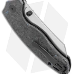 Kizer Azo Towser K Liner Lock Knife Black FatCarbon (3.5" Satin ELMAX) 4 Kizer Azo Towser K Liner Lock Knife Black FatCarbon (3.5" Satin ELMAX) -Blade HQ Store Kizer Azo Towser K LL Black Fat Carbon Blue Satin BHQ 175940 jr side