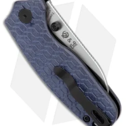 Kizer Azo Towser S Liner Lock Knife Blue Richlite (3" Satin) -Blade HQ Store Kizer Azo Towser S LL Blue Richlite Satin BHQ 176944 jr side