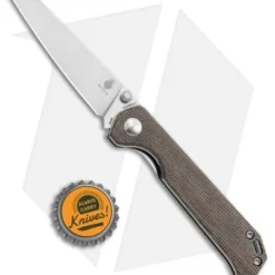 Kizer Azo Vanguard Mini Begleiter Liner Lock Knife Green Micarta (2.8" Satin) -Blade HQ Store Kizer Azo Vanguard Mini Begleiter LL Brown Resin Satin BHQ 121145 jr bottlecap