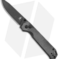 Kizer Azo Vanguard Begleiter 2 Button Lock Knife Black Micarta (3.5" Black SW)