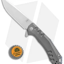Kizer Basalt Frame Lock KnifeTitanium (3.2" Stonewash) Ki4505 -Blade HQ Store Kizer Basalt Ti SW BHQ 80382 er bottlecap