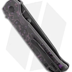 Kizer Begleiter2 Azo Button Lock Knife Purple/Black Fat Carbon (3.4" Black) 4 Kizer Begleiter2 Azo Button Lock Knife Purple/Black Fat Carbon (3.4" Black) -Blade HQ Store Kizer Begleiter 2 button Lock Fat Carbon Purple Satin Black BHQ 178235 jr side