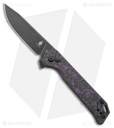 Kizer Begleiter2 Azo Button Lock Knife Purple/Black Fat Carbon (3.4" Black) Kizer Begleiter2 Azo Button Lock Knife Purple/Black Fat Carbon (3.4" Black) -Blade HQ Store Kizer Begleiter 2 button Lock Fat Carbon Purple Satin Black BHQ 178235 jr