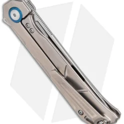 Kizer Begleiter Frame Lock Flipper Knife Titanium (3.5" Drop Point) Ki4458T4 -Blade HQ Store Kizer Begleiter FL Flipper Orange Peel Satin BHQ 145858 jr side