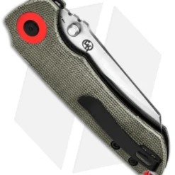 Kizer Christensen Critical Mini Liner Lock Knife Green Micarta (3" Satin) -Blade HQ Store Kizer Christensen Critical Mini LLK Black Micarta Red 3in Satin BHQ 169649 td side 2