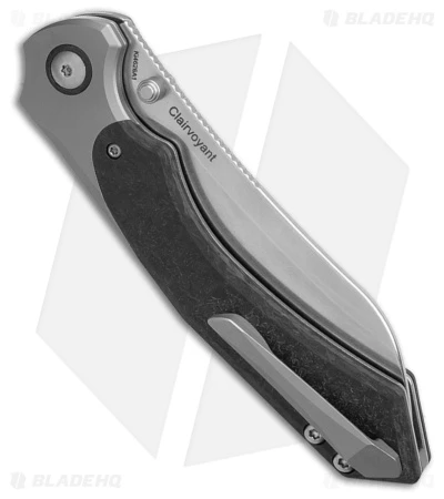 Kizer Clairvoyant Button Lock Knife Titanium/Carbon Fiber (3.75" SW) Ki4626A1 Kizer Clairvoyant Button Lock Knife Titanium/Carbon Fiber (3.75" SW) Ki4626A1 -Blade HQ Store Kizer Clairvoyant Button Lock Knife Titanium Carbon Fiber 3in SW BHQ 180474 td side