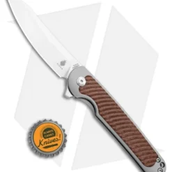 Kizer Clutch Frame Lock Knife Brown Micarta (3.39" Satin) Ki4556A1 -Blade HQ Store Kizer Clutch FL Natural Micarta Satin BHQ 106925 jr bottlecap 1