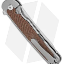 Kizer Clutch Frame Lock Knife Brown Micarta (3.39" Satin) Ki4556A1 -Blade HQ Store Kizer Clutch FL Natural Micarta Satin BHQ 106925 jr side 1