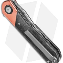 Kizer Vanguard Comet Liner Lock Knife Copper/Black Micarta (2.9" Satin) -Blade HQ Store Kizer Coment Vanguard LLK Copper Micarta 2in Satin BHQ 156410 td side