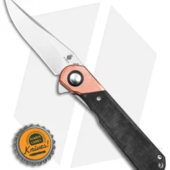 Kizer Vanguard Comet Liner Lock Knife Copper/Black Micarta (2.9" Satin) -Blade HQ Store Kizer Coment Vanguard LLK Copper Micarta 2in Satin BHQ 156410 td size