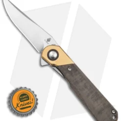 Kizer Vanguard Comet Liner Lock Knife Brass/Green Micarta (2.9" Satin) 6 Kizer Vanguard Comet Liner Lock Knife Brass/Green Micarta (2.9" Satin) -Blade HQ Store Kizer Comet Vanguard LLK Brass Micarta 2in Satin BHQ 156412 td size