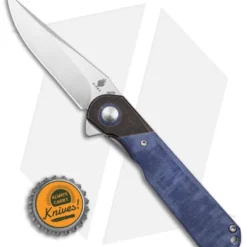 Kizer Vanguard Comet Liner Lock Knife Dark Brass/Denim Micarta (2.9" Satin) -Blade HQ Store Kizer Comet Vanguard LLK Denim Micarta 2in Satin BHQ 156272 td size