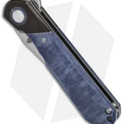 Kizer Vanguard Comet Liner Lock Knife Dark Brass/Denim Micarta (2.9" Satin) -Blade HQ Store Kizer Comet Vanguard LLK Denim Micarta 2in Satin BHQ 156272 td spine