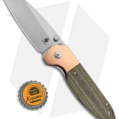 Kizer Conaway Deviant Liner Lock Knife Green Micarta/Copper (3" Satin) -Blade HQ Store Kizer Conaway Deviant LL Green G 10 Copper Satin V3575A1 BHQ 121177 jr bottlecap