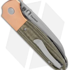 Kizer Conaway Deviant Liner Lock Knife Green Micarta/Copper (3" Satin) -Blade HQ Store Kizer Conaway Deviant LL Green G 10 Copper Satin V3575A1 BHQ 121177 jr side
