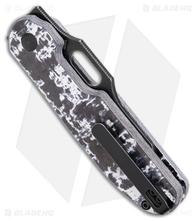 Kizer Cormorant Plunge Lock Knife Fat Carbon (3.15" Black S90V) Ki4562A7 Kizer Cormorant Plunge Lock Knife Fat Carbon (3.15" Black S90V) Ki4562A7 -Blade HQ Store Kizer Cormorant Plunge Lock Fat Carbon Black White Black BHQ 176931 jr side