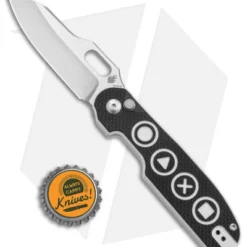 Kizer Cutlery Cormorant Plunge Lock Knife Black Button G-10 (3.25" Satin) -Blade HQ Store Kizer Cutlery Cormorant Black White G 10 Satin BHQ 142760 jr bottlecap