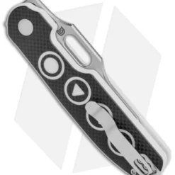 Kizer Cutlery Cormorant Plunge Lock Knife Black Button G-10 (3.25" Satin) -Blade HQ Store Kizer Cutlery Cormorant Black White G 10 Satin BHQ 142760 jr side