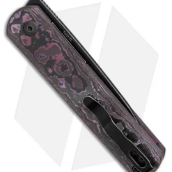 Kizer Lundquist Feist XL Front Flipper Knife Purple Fat Carbon (3.3" Stonewash) -Blade HQ Store Kizer Cutlery Fiest XL Fat Carbon Purple Black SW BHQ 178289 jr side