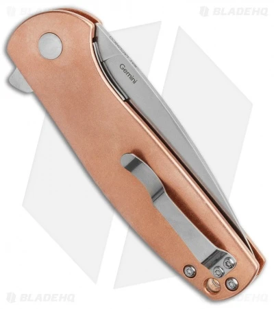 Kizer Vanguard Laconico Gemini Flipper Copper (3.1" Stonewash) V3471E1 Kizer Vanguard Laconico Gemini Flipper Copper (3.1" Stonewash) V3471E1 -Blade HQ Store Kizer Cutlery Gemini Linerlock Copper BHQ 115672 LS Side