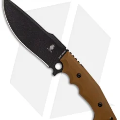 Kizer Cutlery Salient Fixed Blade Knife Brown G-10 (6.25" Black) E613