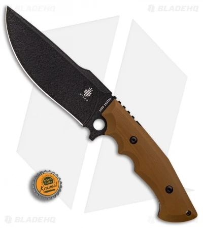 Kizer Cutlery Salient Fixed Blade Knife Brown G-10 (6.25" Black) E613 Kizer Cutlery Salient Fixed Blade Knife Brown G-10 (6.25" Black) E613 -Blade HQ Store Kizer Cutlery Salient Brown G10 black BHQ 71476 er bottlecap