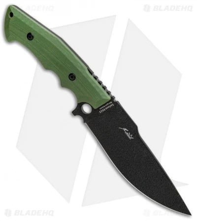Kizer Cutlery Salient Fixed Blade Knife Green G-10 (6.25" Black) E613 Kizer Cutlery Salient Fixed Blade Knife Green G-10 (6.25" Black) E613 -Blade HQ Store Kizer Cutlery Salient E613 1023A2 BHQ 76868 jr spine