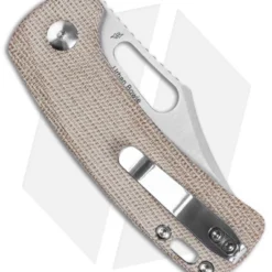 Kizer Cutlery Urban Bowie Clip Point Liner Lock Knife Tan Micarta (2.4" Satin) -Blade HQ Store Kizer Cutlery Urban Bowie Natural Micarta BHQ 140701 jr side