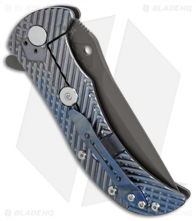 Kizer Zambi Frame Lock Knife Blue Titanium (3.625" Gray) KI4434A2 Kizer Zambi Frame Lock Knife Blue Titanium (3.625" Gray) KI4434A2 -Blade HQ Store Kizer Cutlery Zambi BHQ 55299 er side