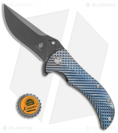 Kizer Zambi Frame Lock Knife Blue Titanium (3.625" Gray) KI4434A2 Kizer Zambi Frame Lock Knife Blue Titanium (3.625" Gray) KI4434A2 -Blade HQ Store Kizer Cutlery Zambi BHQ 55299 er size