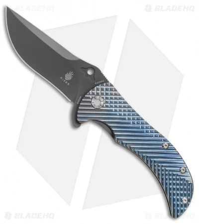 Kizer Zambi Frame Lock Knife Blue Titanium (3.625" Gray) KI4434A2 Kizer Zambi Frame Lock Knife Blue Titanium (3.625" Gray) KI4434A2 -Blade HQ Store Kizer Cutlery Zambi BHQ 55299 er