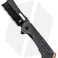 Kizer D.O.C.K. Quatch Cleaver Liner Lock Knife Black Micarta (2.9" Black SW)