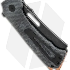 Kizer D.O.C.K. Quatch Cleaver Liner Lock Knife Black Micarta (2.9" Black SW) -Blade HQ Store Kizer D.O.C.K. Quatch Cleaver LL Green Micarta Black SW V3574N1 BHQ 121136 jr side