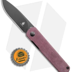 Kizer Feist Drop Point Front Flipper Knife Red Richlite (2.8" Black) -Blade HQ Store Kizer Feist DP FF Richlite Black BHQ 139713 jr bottlecap