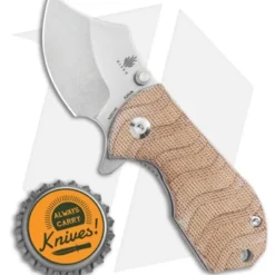 Kizer Flip Shank Frame Lock Knife Tan Micarta (2" Stonewash) Ki2521A3 -Blade HQ Store Kizer Flip Shank Frame Lock Knife Micarta Stonewash Ki2521A3 BHQ 117841 LS Bottlecap