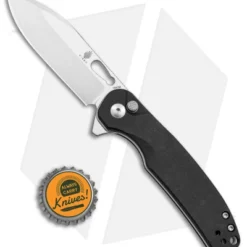 Kizer Hic-cup Button Lock Knife Black Micarta (3.15" Satin) V3606C2 -Blade HQ Store Kizer Hic cup Button Lock Black Micarta Satin BHQ 145857 jr bottlecap