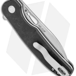 Kizer Hic-cup Button Lock Knife Black Micarta (3.15" Satin) V3606C2 -Blade HQ Store Kizer Hic cup Button Lock Black Micarta Satin BHQ 145857 jr side