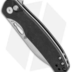 Kizer Hic-cup Button Lock Knife Black Micarta (3.15" Satin) V3606C2 -Blade HQ Store Kizer Hic cup Button Lock Black Micarta Satin BHQ 145857 jr spine