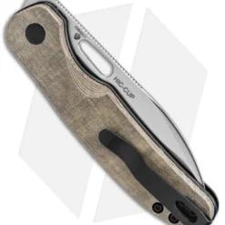 Kizer Azo Hic-cup Button Lock Knife Green Micarta (3.1" Satin) V3606C1 -Blade HQ Store Kizer Hic cup Button Lock Green Micarta Satin BHQ 145759 jr side
