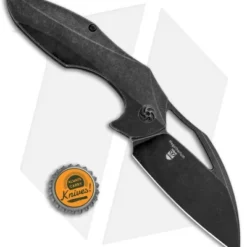 Kizer Isham Megatherium Left Hand Flipper Knife Ti (3.6" Black SW) KI4502L2 -Blade HQ Store Kizer Isham Megatherium Left Hand Ti Black SW KI4502L2 BHQ 88717 jr bottlecap