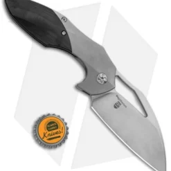 Kizer Isham Megatherium Left Hand Flipper Knife Ti/CF (3.6" Stonewash) KI4502L1 6 Kizer Isham Megatherium Left Hand Flipper Knife Ti/CF (3.6" Stonewash) KI4502L1 -Blade HQ Store Kizer Isham Megatherium Left Hand Ti CF SW KI4502L1 BHQ 88598 jr bottlecap