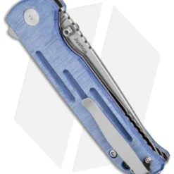 Kizer Justice Liner Lock Flipper Knife Denim Micarta (3.75" N690 Satin) 4 Kizer Justice Liner Lock Flipper Knife Denim Micarta (3.75" N690 Satin) -Blade HQ Store Kizer Justice LL Flipper Denim Micarta Satin BHQ 156459 jr side