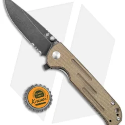 Kizer Justice Liner Lock Flipper Knife Green Micarta (3.75" Black SW) 6 Kizer Justice Liner Lock Flipper Knife Green Micarta (3.75" Black SW) -Blade HQ Store Kizer Justice LL Flipper Green Micarta Black SW Serr BHQ 156492 jr bottlecap