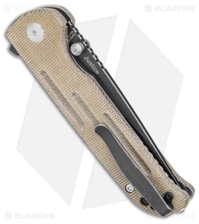 Kizer Justice Liner Lock Flipper Knife Green Micarta (3.75" Black SW) Kizer Justice Liner Lock Flipper Knife Green Micarta (3.75" Black SW) -Blade HQ Store Kizer Justice LL Flipper Green Micarta Black SW Serr BHQ 156492 jr side